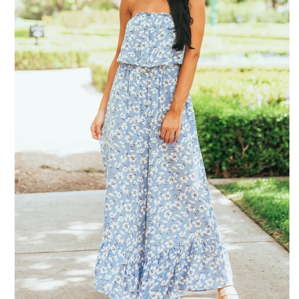 She + Sky strapless jumpsuit
